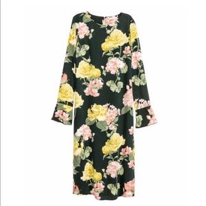 H&M Green Floral Midi‎ Dress